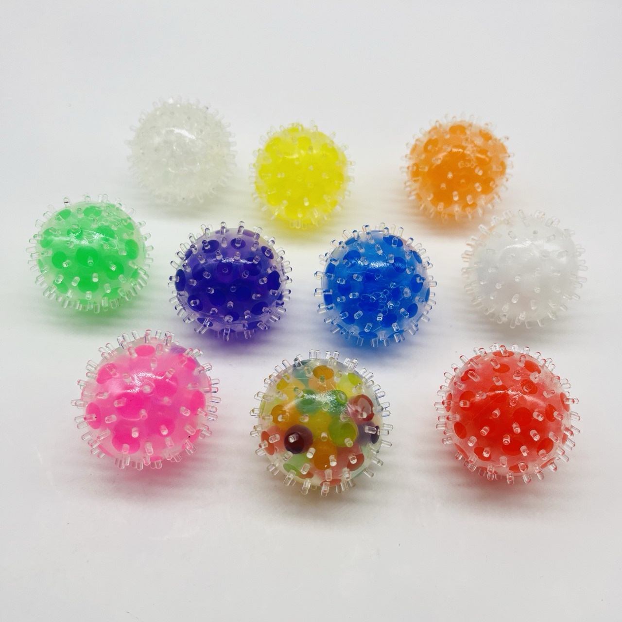 Squishy Bead Spike Ball en cápsula de 2 pulgadas, bolsa con 200 pz.