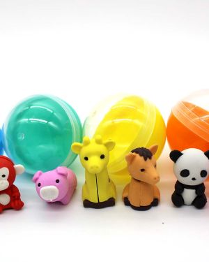 Borrador de Animalito en cápsula de 2 pulgadas, bolsa con 200 pz.