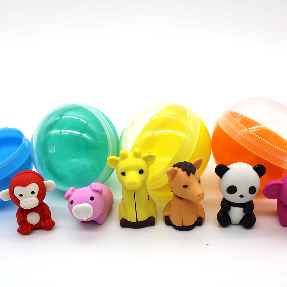 Borrador de Animalito en cápsula de 2 pulgadas, bolsa con 200 pz.