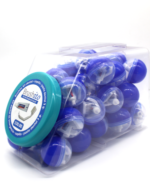 Bote Vitrolero con 40 cápsulas con Kit Dental Brushito