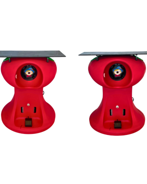 Base Infla Pelotas Eléctrica Roja con Placa Adaptadora para Máquinas y 100 pelotas Inflamatic